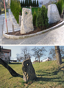 Lochstein Neuhauserweg Standort 1989 (Bild unten), Standort 2005